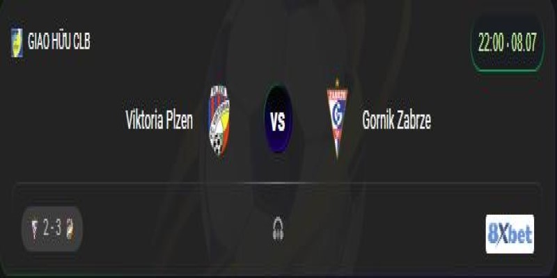 Xem trực tiếp Viktoria Plzen vs Gornik Zabrze vào lúc 22:00, ngày 08/07/2025